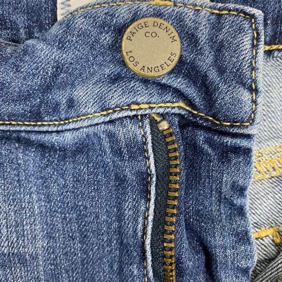 Paige Women's Cuffed Distressed Denim Jean Shorts size 27 - Picture 6 of 8